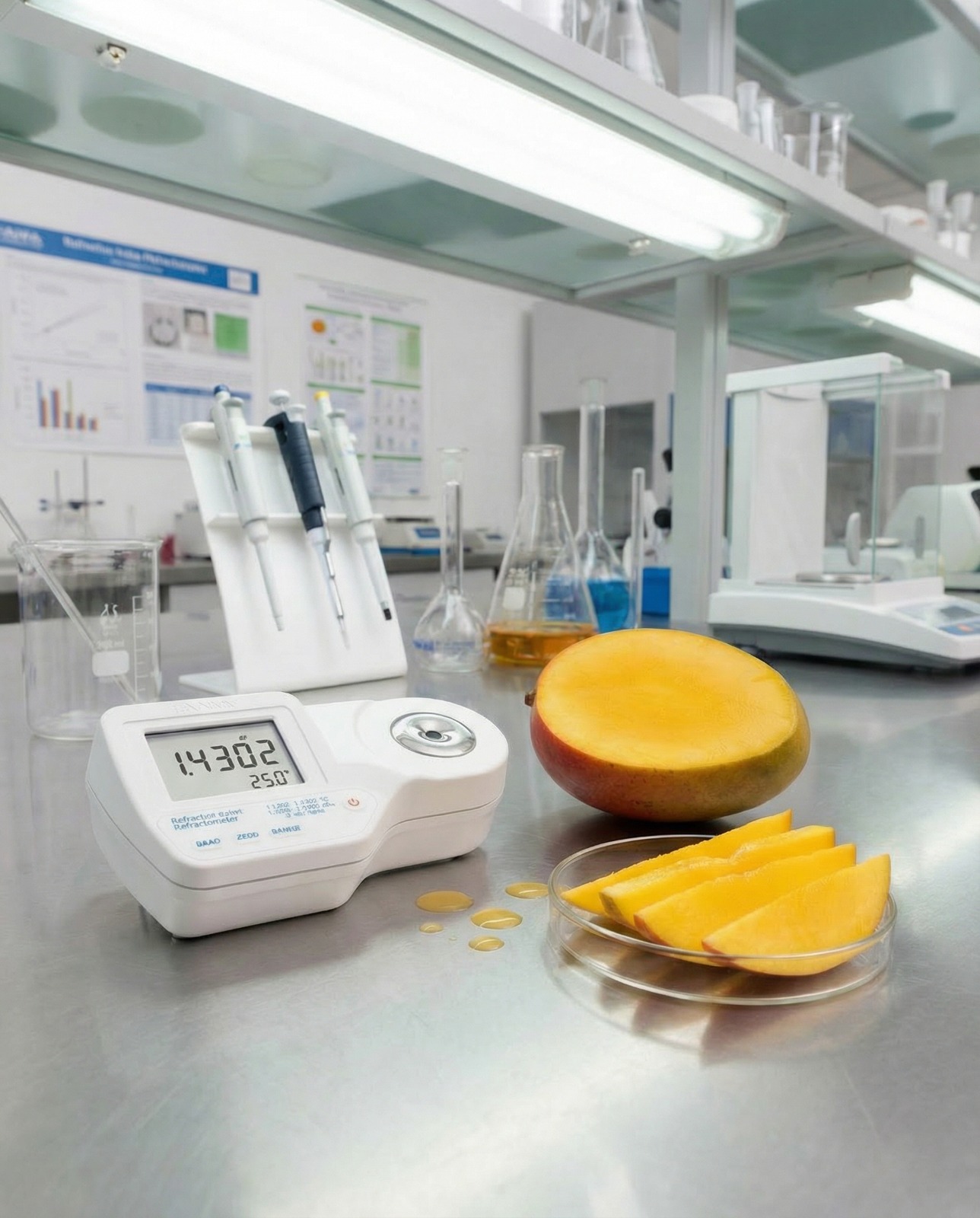 Refratômetro Digital para Índice de Refração e Brix