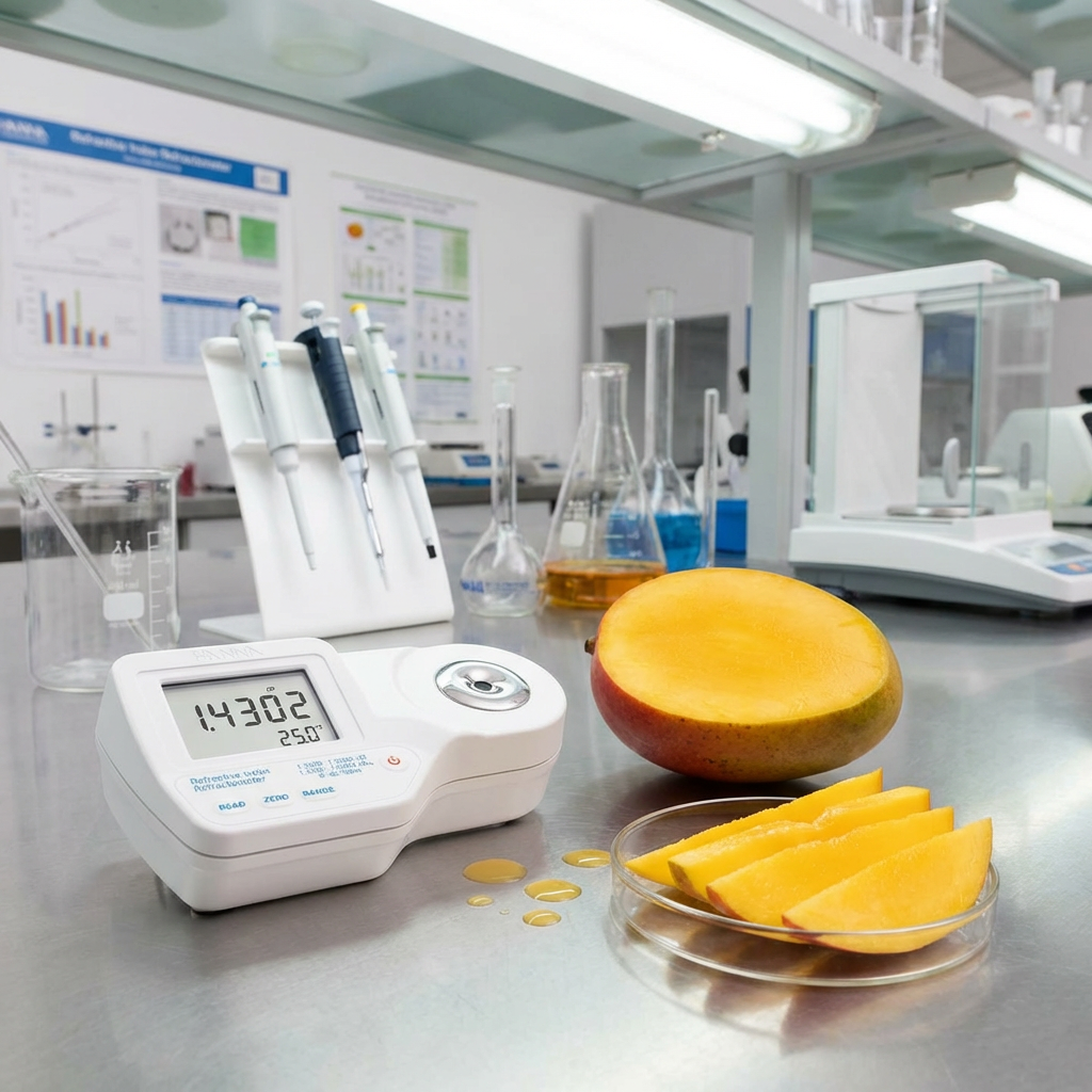Refratômetro Digital para Índice de Refração e Brix