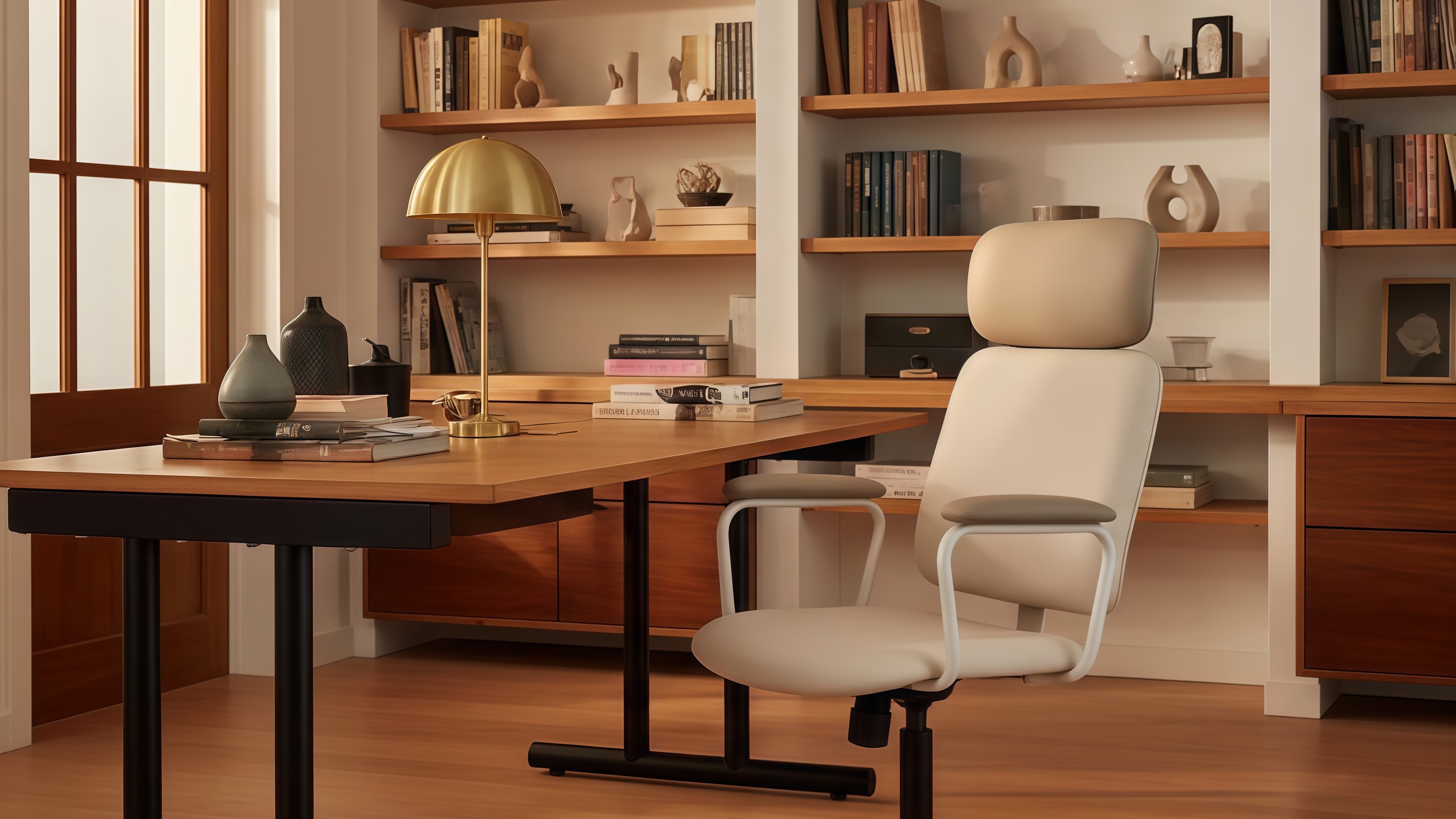 Gran Chicago Bege e Branca: A Cadeira de Escritório Que Não Desentoa do Ambiente Que Você Montou